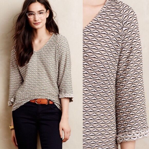 Anthropologie Postmark Textured Avana Top - Picture 1 of 8